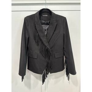 Love Token Vegan Suede Bronco Fringe Jacket Size M